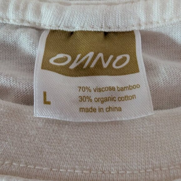 ONNO Bamboo Long Sleeved T-Shirt Natural Men's - Picture 3 of 5